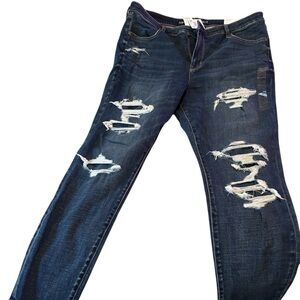 American Eagle Outfitters Dark Blue Distressed Jeggings